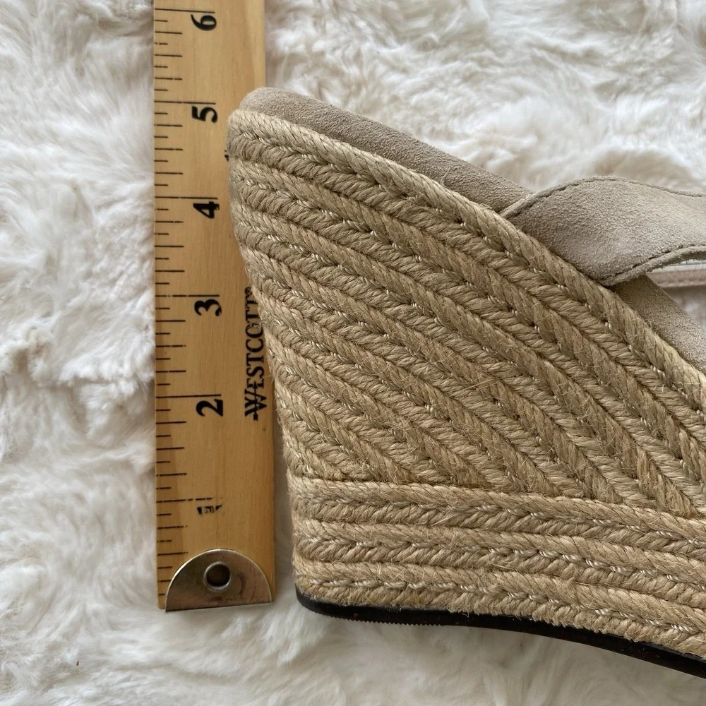 UGG Tawnie Leather Platform Espadrilles Slip On Wedge Sandals Size 8 Nautical